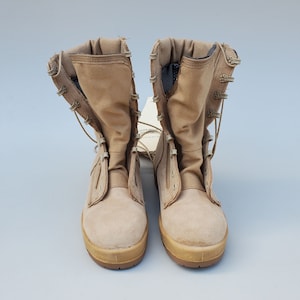 Wellco US Army Steel Toe Hot Weather Combat Boot - Vibram Rubber Slip Resistant Soles - Military Boots - Tuffkushion Midsole - ACB-HW  - Xw