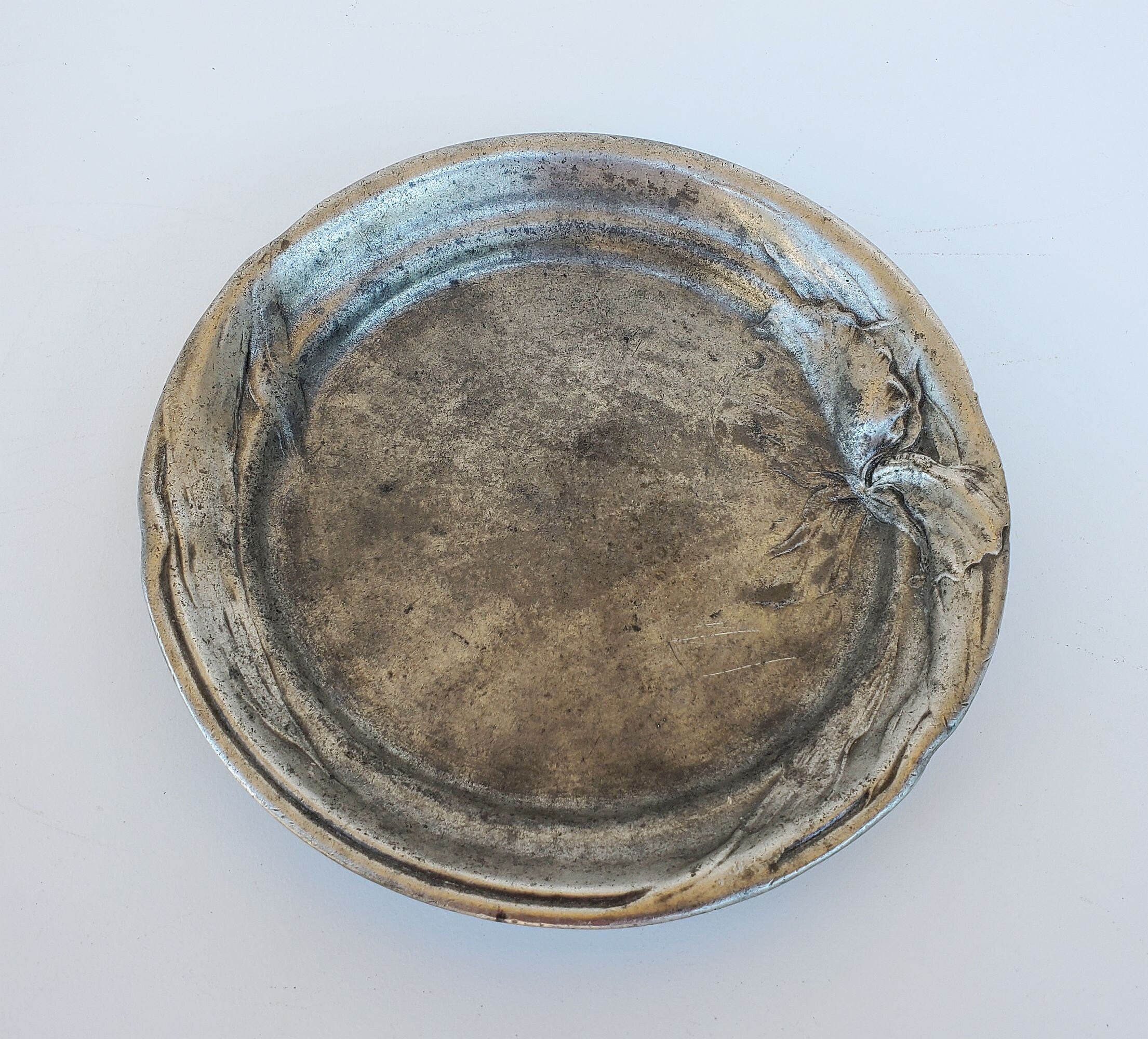Kayserzinn Pewter Early Art Nouveau Large IRIS Floral Tray