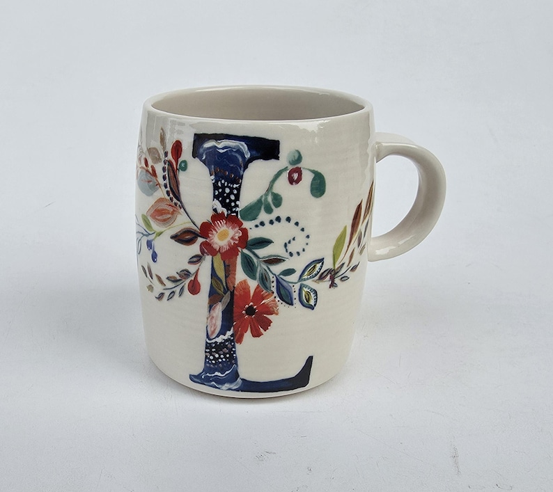 Anthropologie Starla Halfmann Petal Palette - Fancy Colorful Flowers And Leaves Design - Big Letter L Monogram - 4" image 1