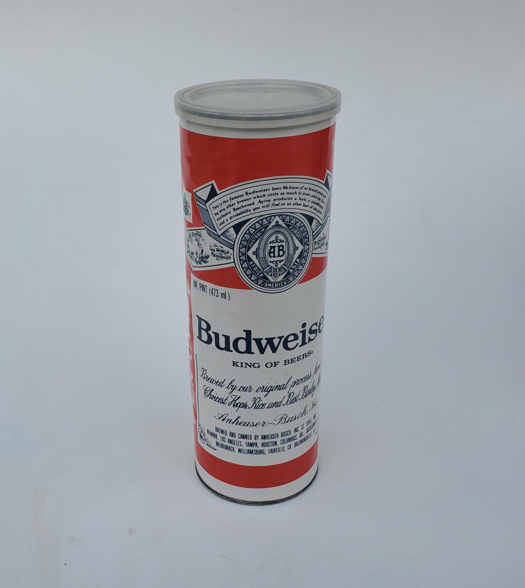 Vintage Budweiser Beer Can Telephone Canister With Instruction