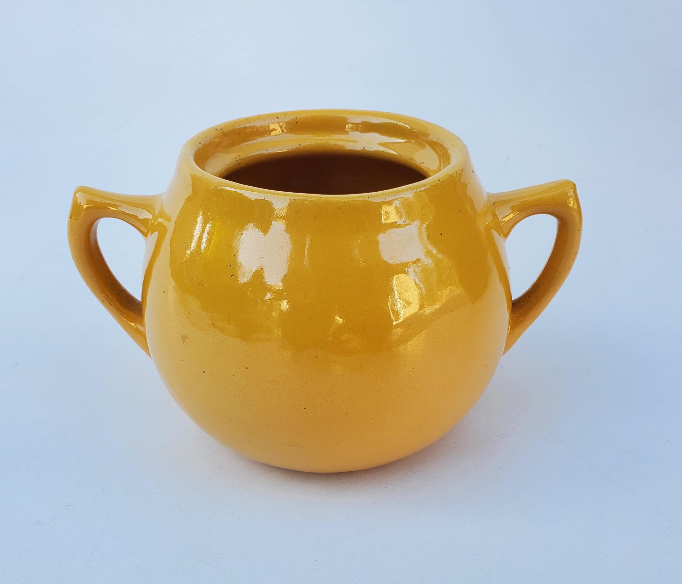 Bauer Pottery Los Angeles 1930's Plainware Handled Sugar Jar
