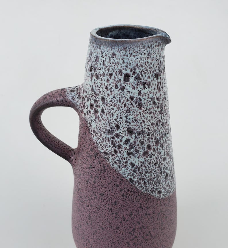 Vintage Raspberry Ceramic Pitcher Vintage Topferei Romhild Gramann Studio East German Fat Lava Pottery ...