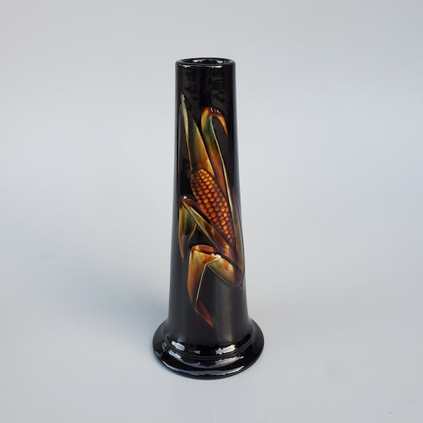 Early Brush McCoy JW McCoy Art Pottery Vase - Olympia Line - Corn Husk Design - Nice Detail - Circa 1905 McCoy Vase - 11.25"