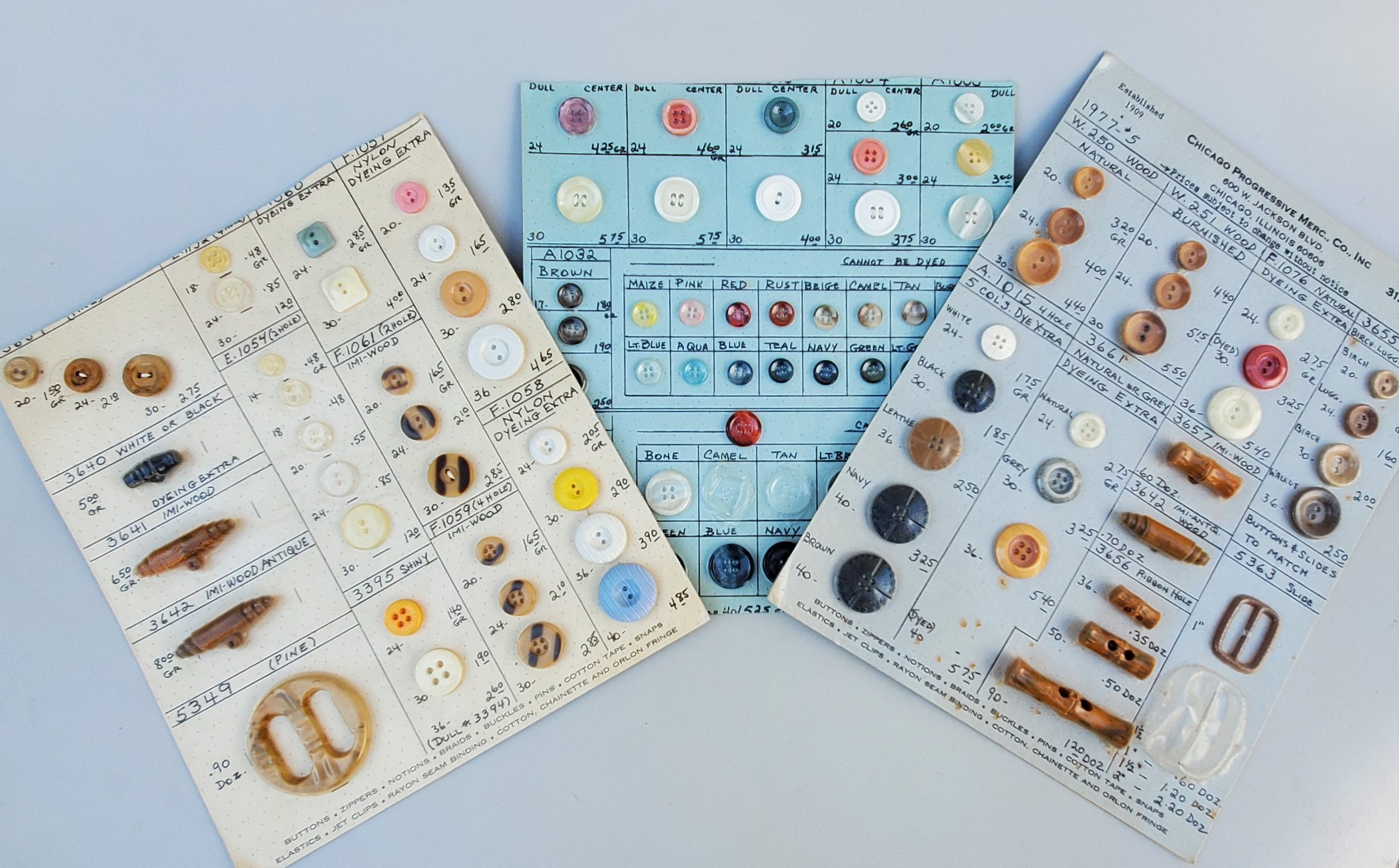 Vintage Sewing Buttons Store Display Cards - Chicago Progressive ...