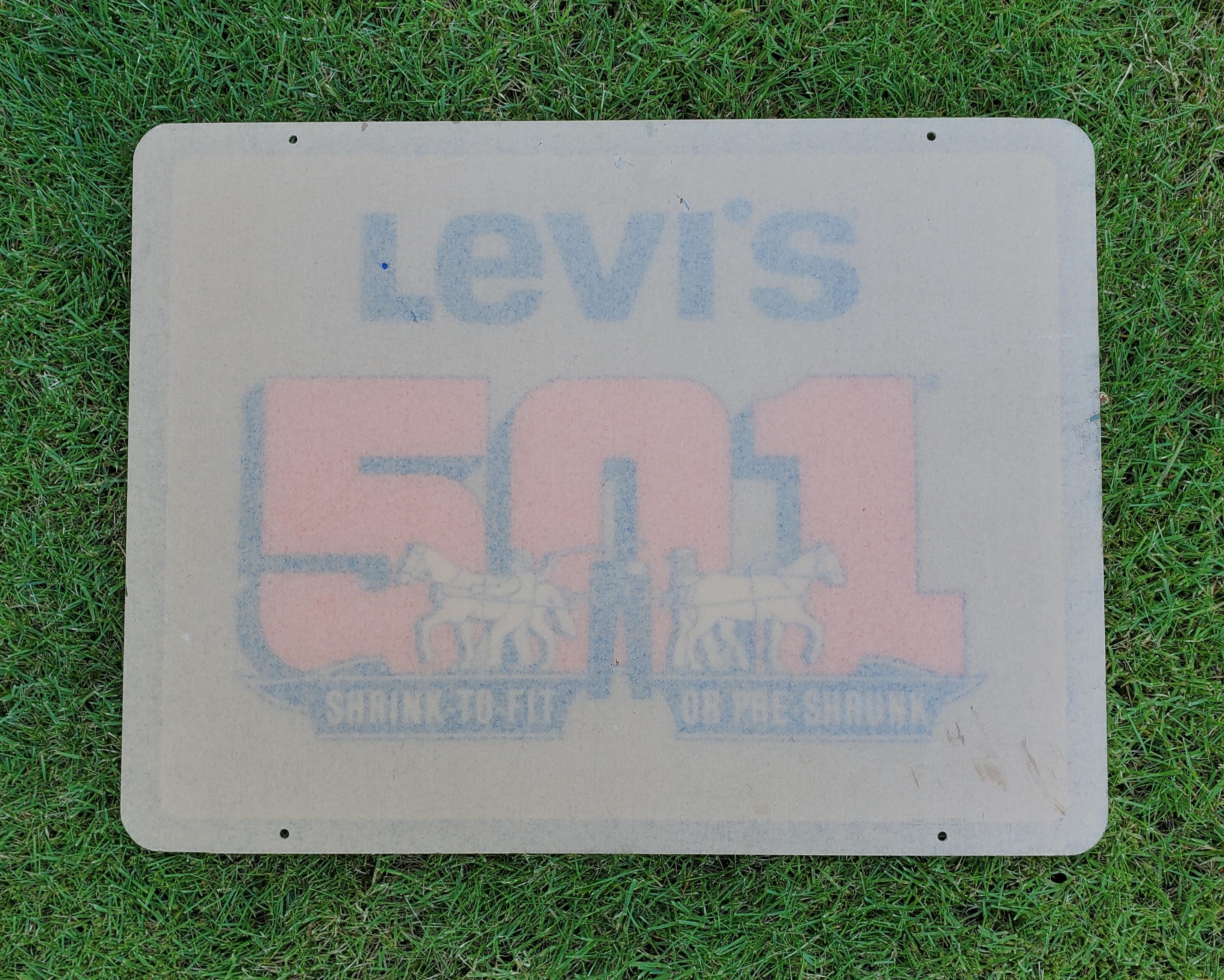 Big Vintage Levi's 501 Denim Jeans Double Sided Store Display Sign