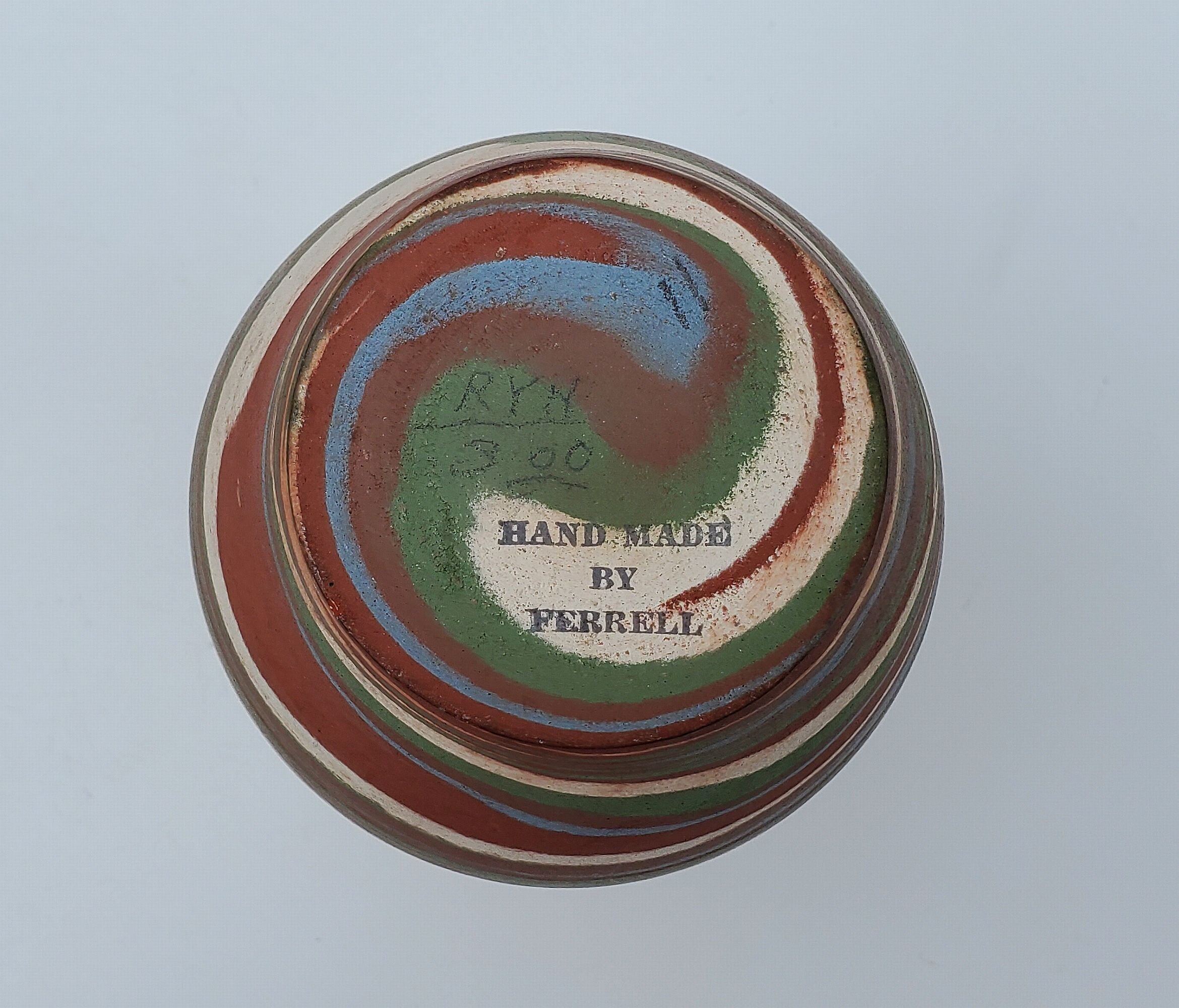 Desert Sand Pottery Ferrell Evans Signed Swirl Pottery Vase Etsy