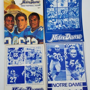 Notre Dame College Football Program And Spring Football Prospectus Guide Books 1982 - 1984 - 1985 - Photos - Stats - Plus Newspaper Articles