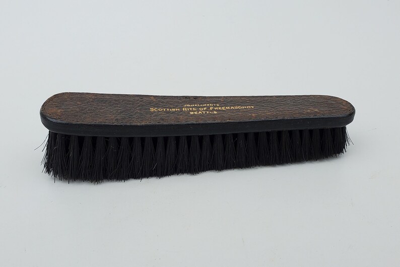 Seattle Scottish Rite Antique Seattle Rite of Freemasonry Shoe Brush - Leather Top - Gold ...
