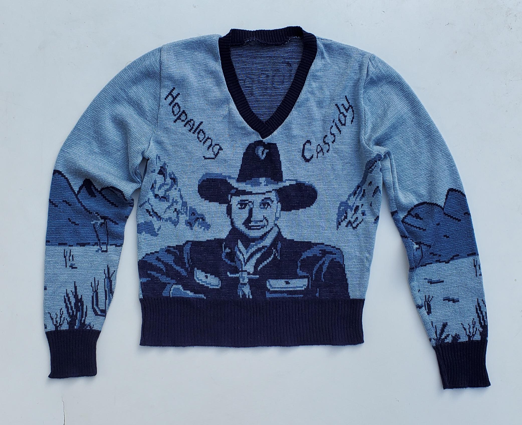 Vintage 50s 60s ヴィンテージ半袖ニット　カウボーイ　馬 Vintage Hopalong Cassidy 1950's Western Novelty Cowboy Sweater