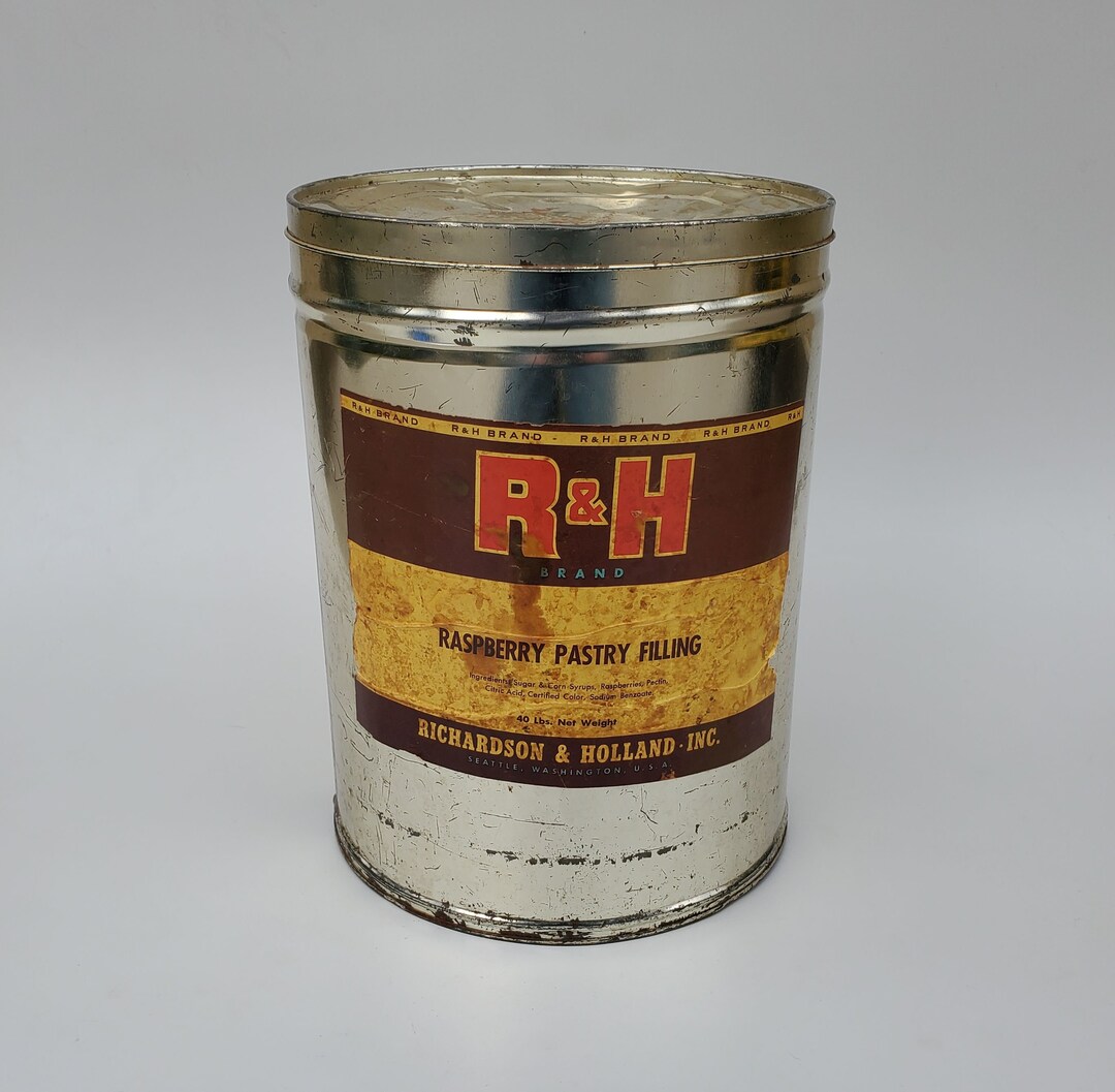 Retro Raspberry Ruffle Tin Old Raspberry Pastry Filling 40LB Tin - R&H Brand - Richardson and ...