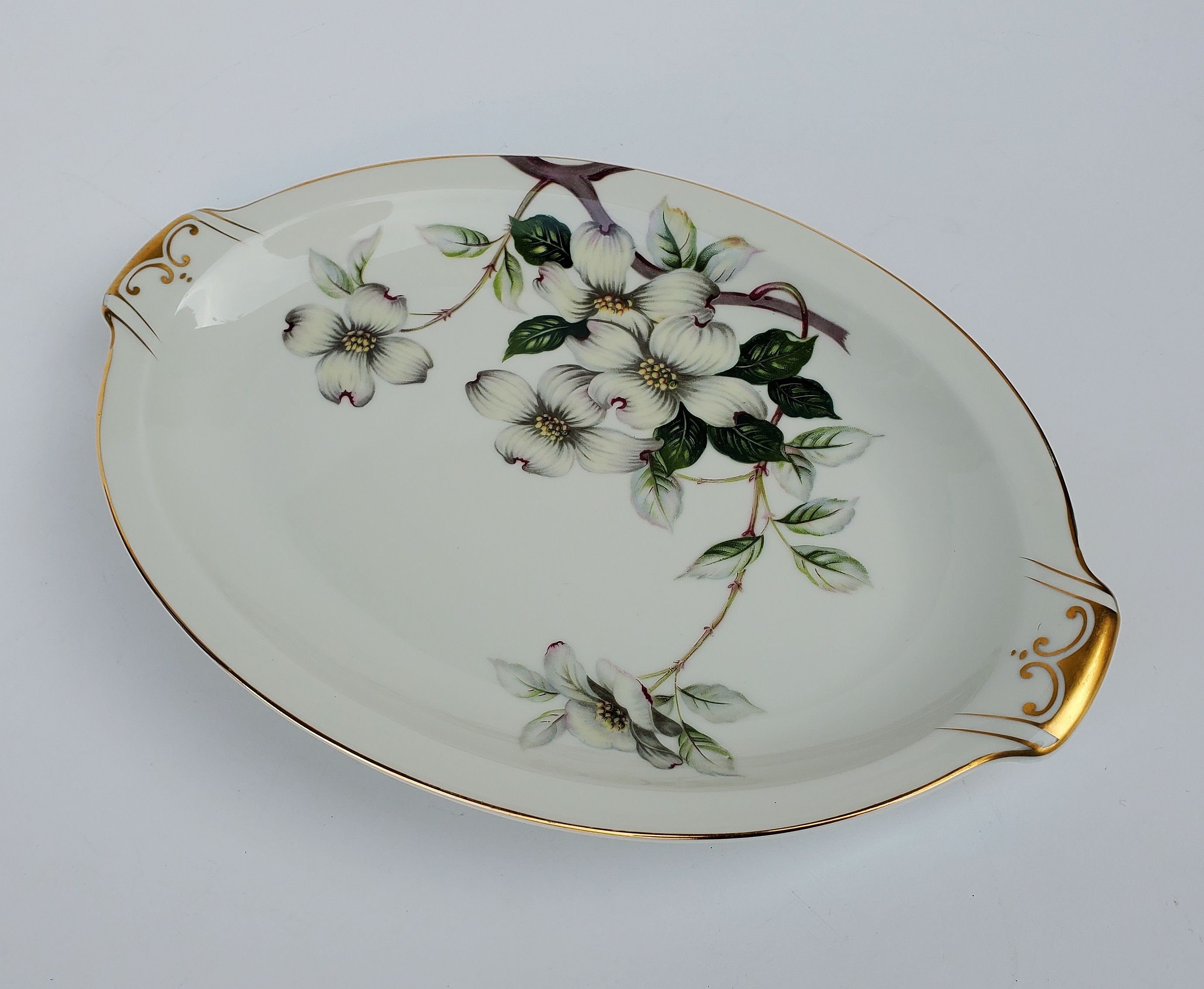 Mao　新品未使用❣️ルボンボン優子シノワズリスクエアプレート Meito Norleans Ivory China Livonia Large Dogwood Flower Design