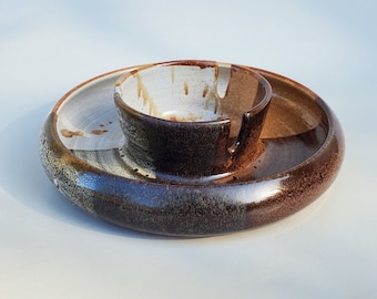 Lorene Spencer Studio Pottery MCM Ashtray - Seattle Studio Pottery - Hand Thrown - Unique Ashtray Design - Signed Spencer - Red Clay - 7.5"