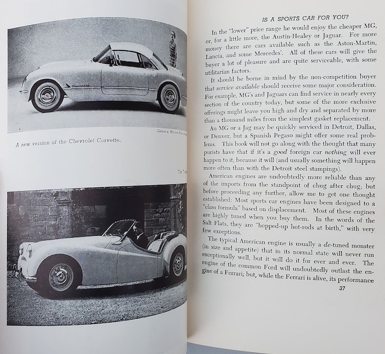 The Modern Sports Car Book by Tom Mccahill 1957 Many Etsy