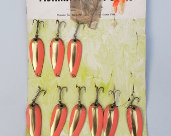 Vintage Wonder Lures Acme Tackle Co Store Display Card 12 Daredevil Style  Red and White Spoons NOS 3/8 Ounce S-1400 -  Canada