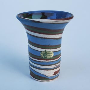 Desert Sands Swirl Pottery Vase - Flaring Rim Vase - Complex Swirl Design - Hand Made By Ferrell Ink Mark - Boulder City NV Pottery - 5"