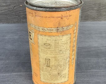 Antique Ovaltine Tin Can With Embossed Lid - 1921- 6 Ounce Tin