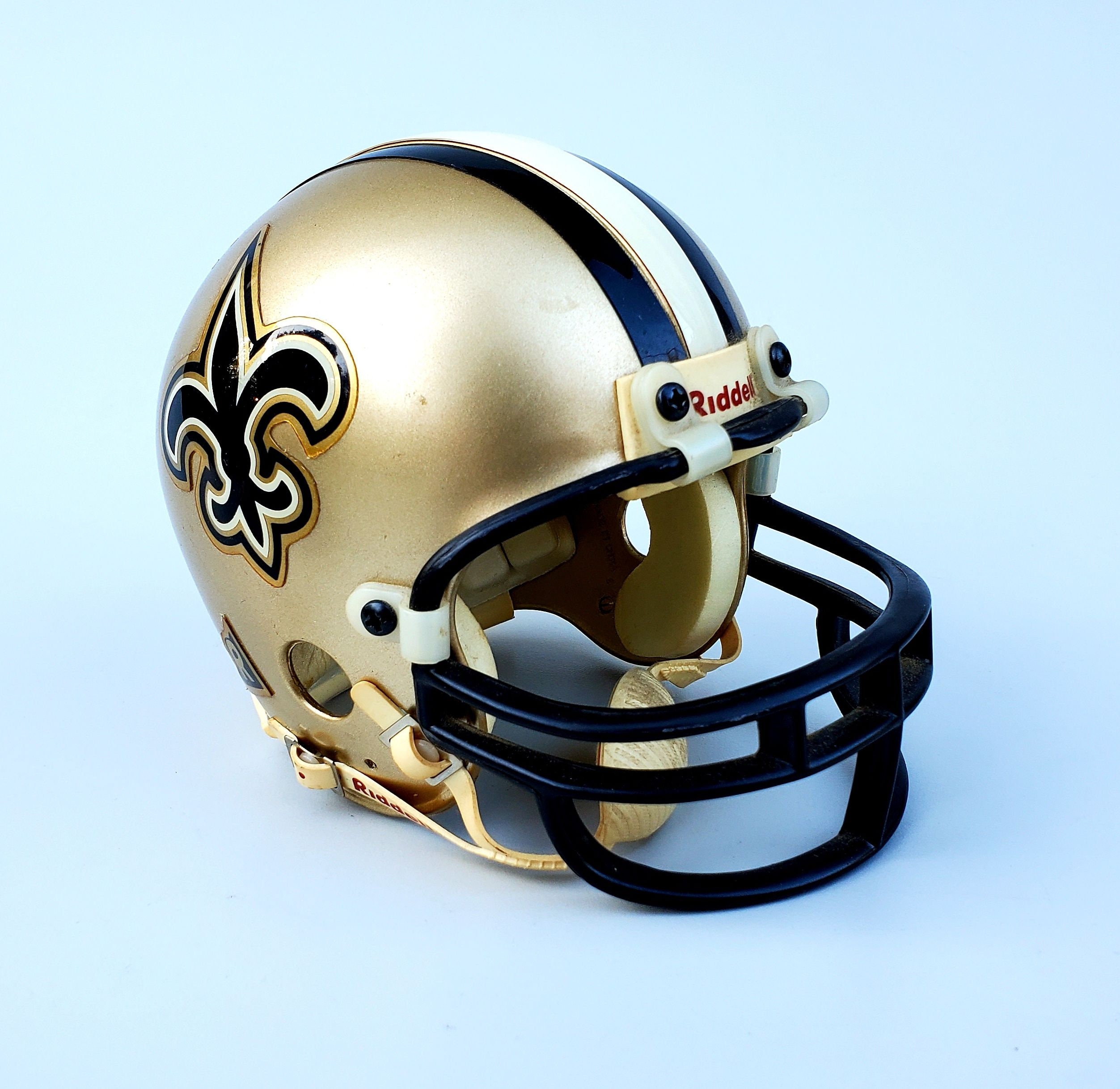 New Orleans Saints Mini Riddell Football Helmet Gold With 