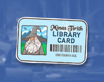 Gandalf Library Card Vinyl Sticker