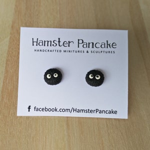 Soot Sprite Stud Earrings - Handmade Polymer Clay Jewellery