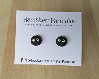 Soot Sprite Stud Earrings - Handmade Polymer Clay Jewellery