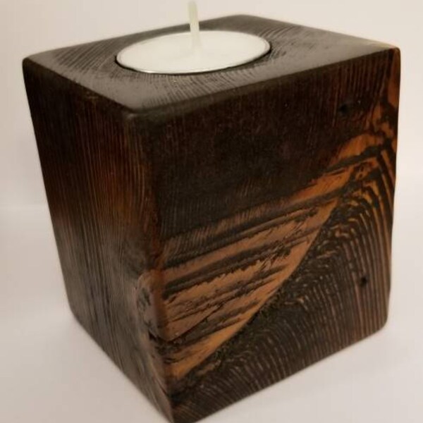 Reclaimed wood tea light holder, valentines day, gift, mothers day, jacobean