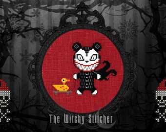 Nightmare Teddy and Duck - Cross Stitch Pattern - Vampire, Gothic, Modern, Embroidery, Easy, Halloween, Spooky, Creepy Cute, Mini