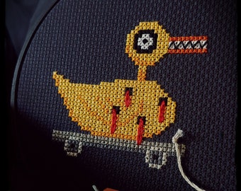 Nightmare Duck - Cross Stitch Pattern - Gothic, Modern, Embroidery, Easy, Halloween, Spooky, Creepy Cute, Mini Pattern