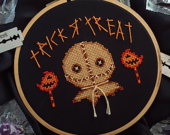 Trick Or Treat Samuel - Halloween - Cross Stitch Pattern - Horror, Spooky, Macabre, Thriller, Murder, Modern, Slasher, Gore, Gothic