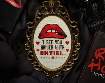 Rocky Horror Picture Show - Gothic Cross Stitch Pattern - Shiver with Anticipation - modern, subversive, funny, movie quote