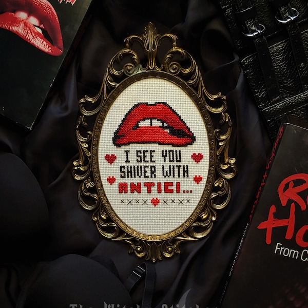 Rocky Horror Picture Show - Gothic Cross Stitch Pattern - Shiver with Anticipation - modern, subversive, funny, movie quote