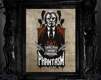 Phantasm - Horror Cross Stitch Pattern - Horror, Gothic, Cult Classic, Sphere, Sci-Fi, Fantasy, Comic, Book, Tall Man, Mortician, Funeral