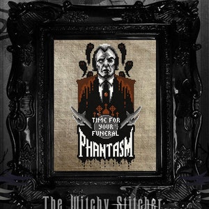 Phantasm - Horror Cross Stitch Pattern - Horror, Gothic, Cult Classic, Sphere, Sci-Fi, Fantasy, Comic, Book, Tall Man, Mortician, Funeral