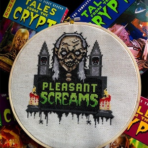 Pleasant Screams - The Cryptkeeper - Tales From The Crypt - Horror Cross Stitch Pattern - Gothic, TV, Classic, Spooky, Halloween