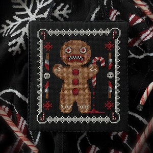 The GingerDead Man - Gingerbread Man - Cross Stitch Pattern - Modern, Macabre, Gothic, Funny, Xmas, Horror, Christmas, Krampus, Candy Cane