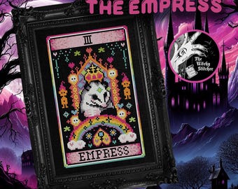 The Empress - Nostalgic Tarot - Cross Stitch Pattern - Retro, 90's, Vintage, Rainbow, Colourful, Weird, Nostalgia, Esoteric, Occult, Gothic