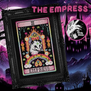 The Empress - Nostalgic Tarot - Cross Stitch Pattern - Retro, 90's, Vintage, Rainbow, Colourful, Weird, Nostalgia, Esoteric, Occult, Gothic