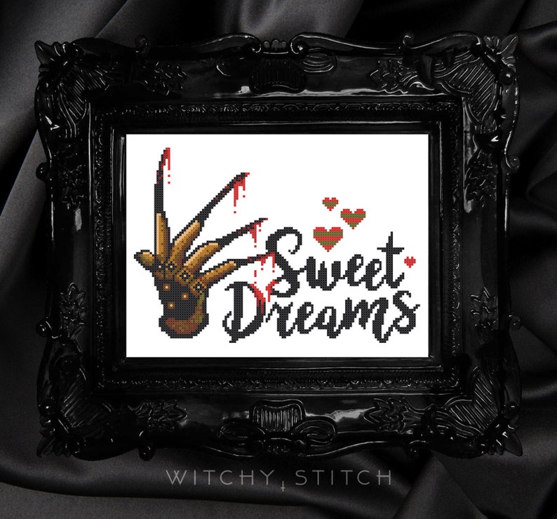 Sweet Dreams Freddy K Cross Stitch Pattern Horror, Movie, Macabre, Thriller, Murder, Modern, Slasher, Elm Street image 7