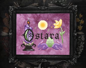Ostara ~ Cross Stitch Pattern - Modern, Witchy, Gothic, Sabbat, Spring, Witch, Wheel Of The Year, Pagan, Easter, Spring Equinox