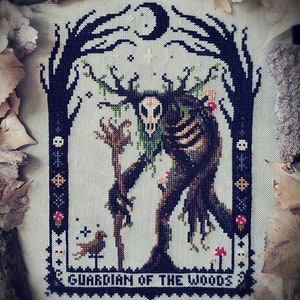 Leshy Cross Stitch Pattern Witch, Gothic, Witchcraft, Slavic Folklore, Forest Spirit, Guardian Of The Woods, Russian, Leshen, Witcher image 2