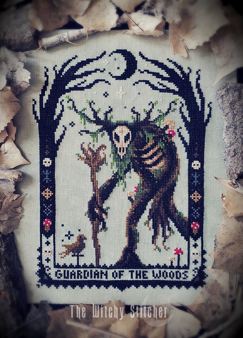 Leshy Cross Stitch Pattern Witch, Gothic, Witchcraft, Slavic Folklore, Forest Spirit, Guardian Of The Woods, Russian, Leshen, Witcher image 2