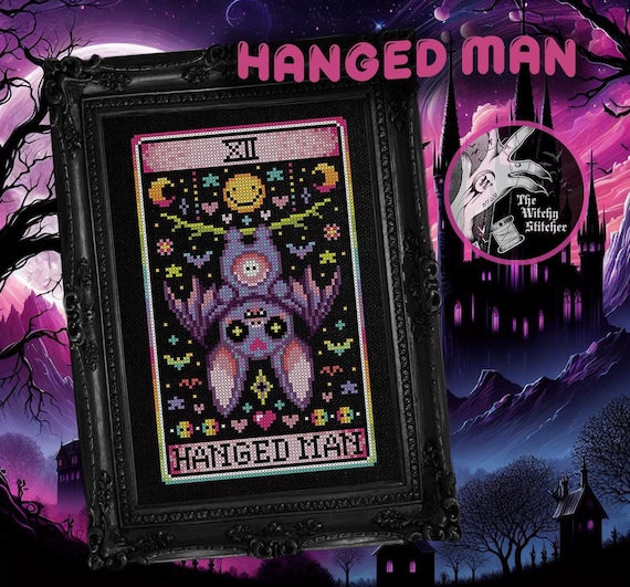 Hanged Man - Nostalgic Tarot - Cross Stitch Pattern - Retro, 90's