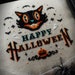 Vintage Happy Halloween - Cross Stitch Pattern - Cat, Beistle, Pumpkin, Bats, Ghosts, Primitive, Gothic, Retro, Spooky, DMC Etoile 