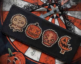 Trick Or Treat Crew - Cross Stitch Pattern ~ Samhain, Unmasked, Horror, Gothic, Halloween, Creepy, Sam, Spooky, Pumpkin, Candy, Lollipop