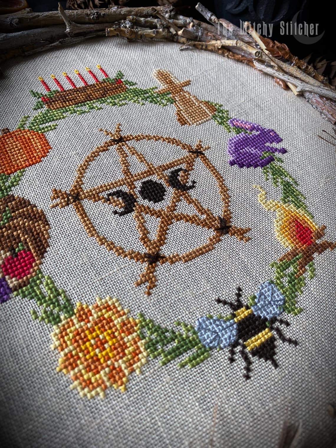 Wheel of the Year Cross Stitch Pattern Pagan Wicca Etsy