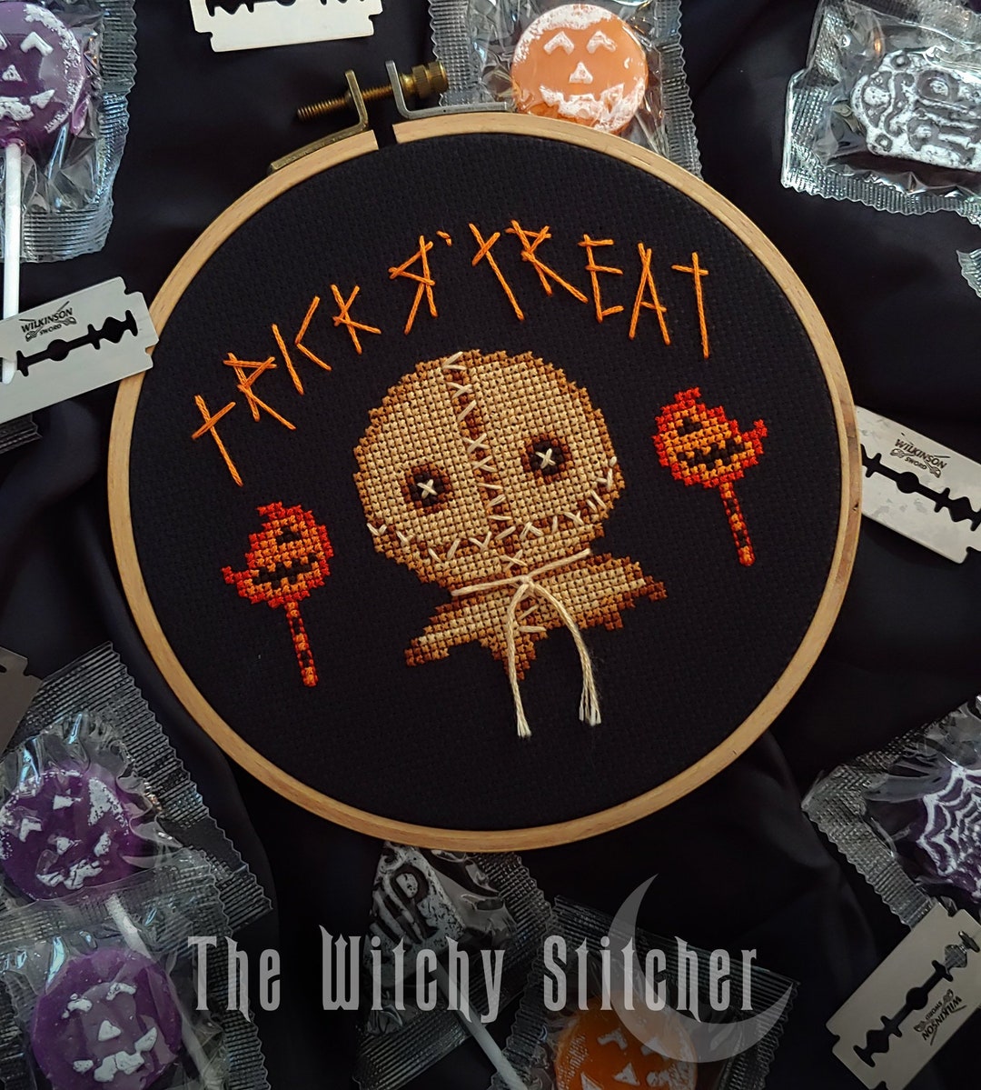 Trick or Treat Samuel Halloween Cross Stitch Pattern Horror