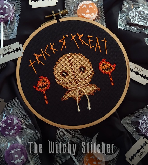 Trick or treat cross stitch pattern Halloween cross stitch -  Portugal