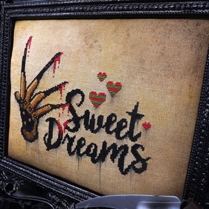 Sweet Dreams Freddy K Cross Stitch Pattern Horror, Movie, Macabre, Thriller, Murder, Modern, Slasher, Elm Street image 3