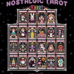 FULL BUNDLE - Nostalgic Tarot - Cross Stitch Pattern - Retro, 90's, Vintage, Rainbow, Colourful, Weird, Nostalgia, Esoteric, Occult, Gothic
