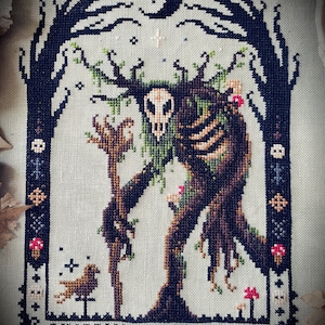 Leshy Cross Stitch Pattern Witch, Gothic, Witchcraft, Slavic Folklore, Forest Spirit, Guardian Of The Woods, Russian, Leshen, Witcher image 5