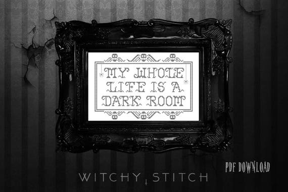 My Whole Life Is A Dark Room Beetlejuice Gothic Cross Stitch Pattern Lydia Deetz Embroidery Pattern Halloween